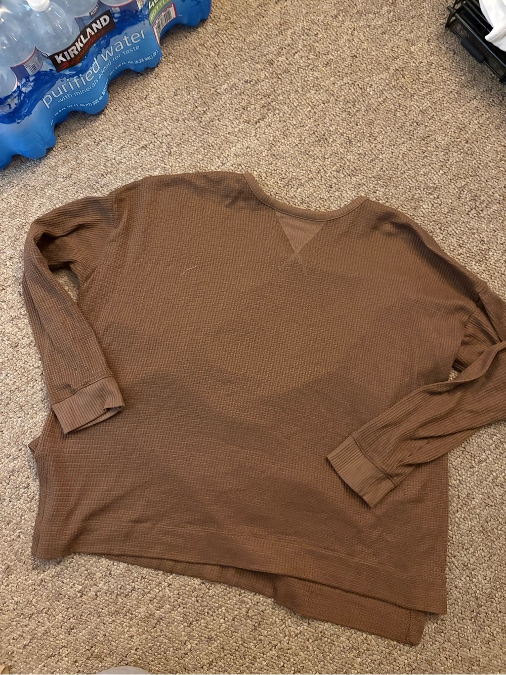 American Eagle Brown Waffle Thermal Top